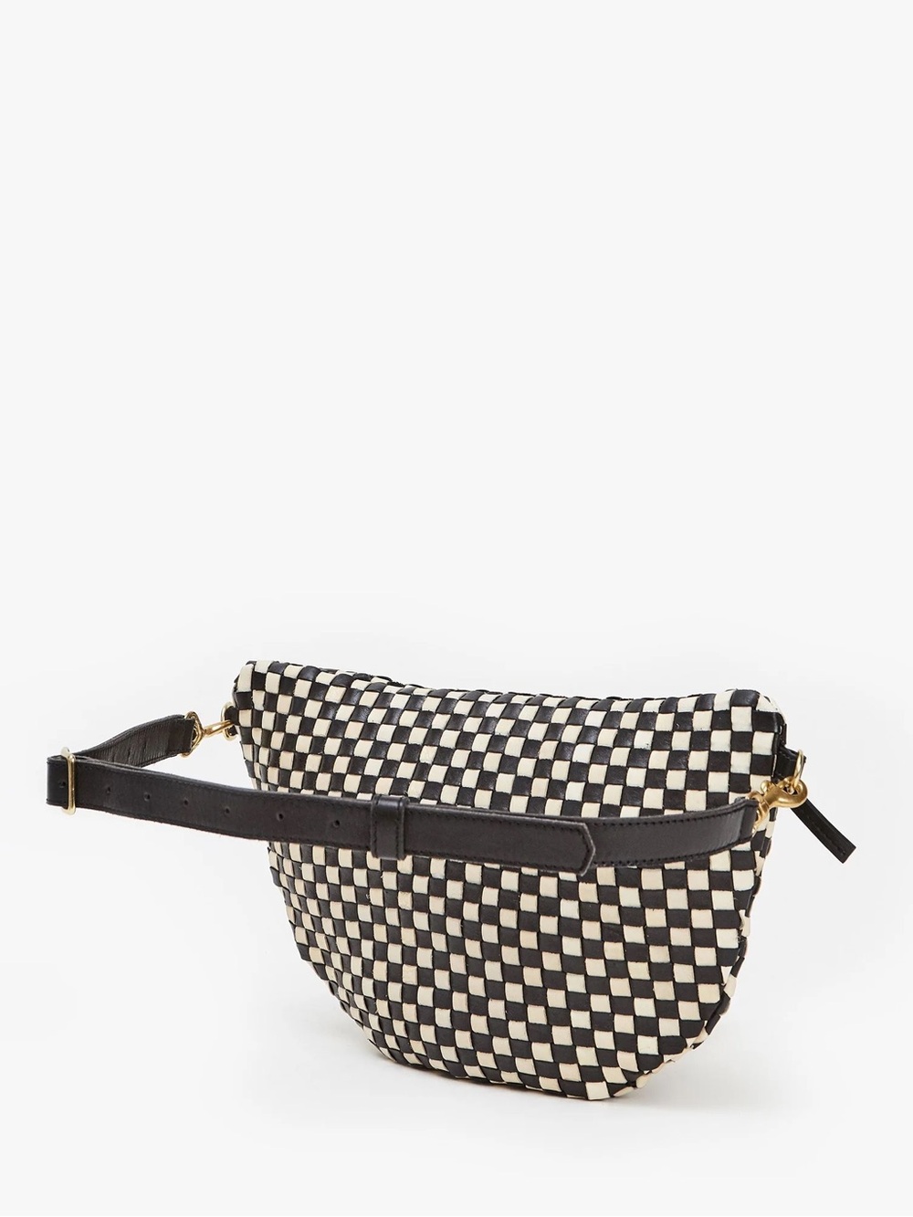 Clare V. Black/Cream woven checkered Grande Fanny NWT - Picture 2 of 8